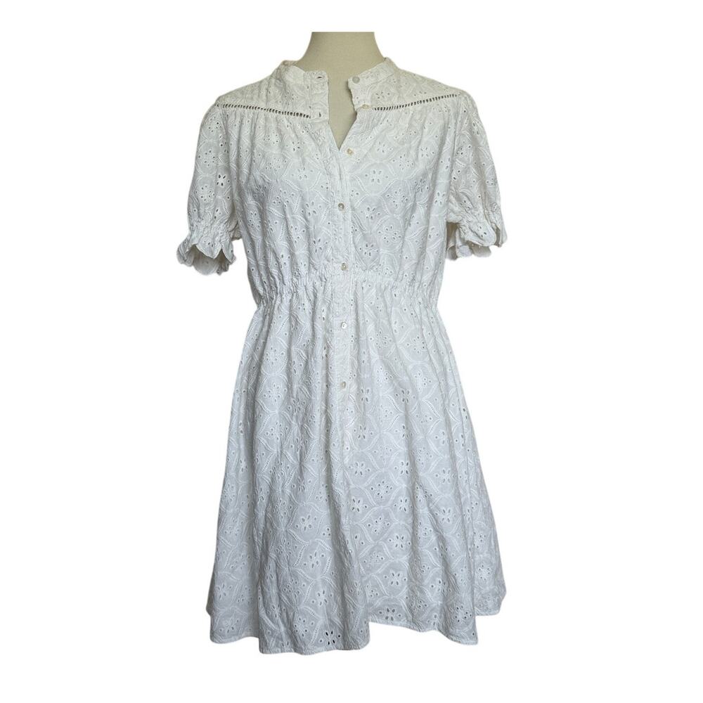 BA&SH Beky Eyelet Dress - Ecru - Size 8 / Large